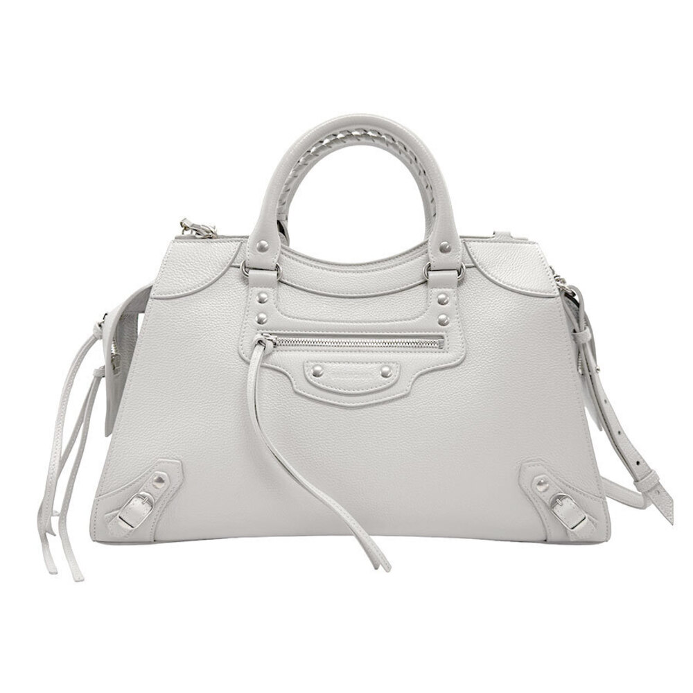 Balenciaga Neoclassical Leather Shoulder Bag Gray Silver - Picture 1 of 4